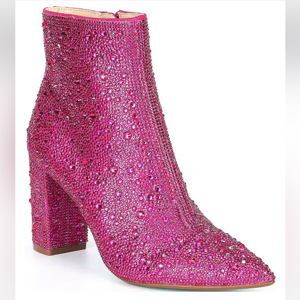 Betsy Johnson Pink Sequin booties